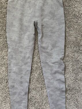 Gymshark Light Gray Camo High-Waisted Seamless Leggings
